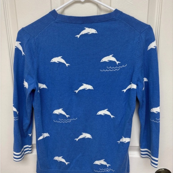 Talbots Blue Dolphin Crewneck Sweater - Picture 3 of 4